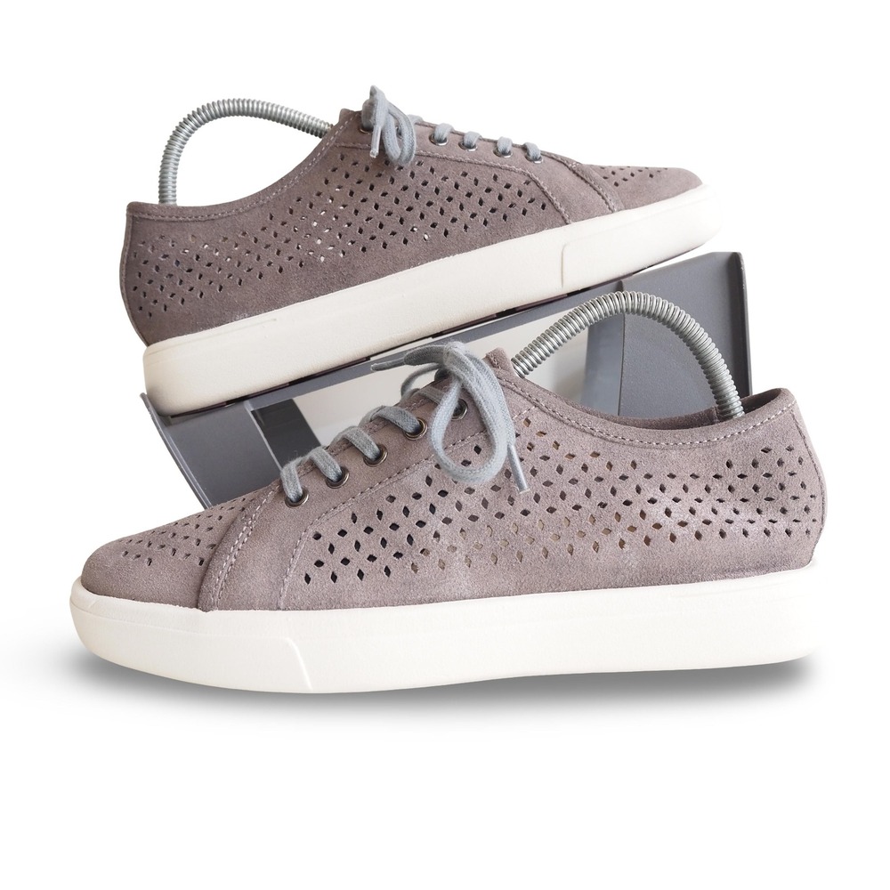 Vaneli Oneida Low Perforated Sneakers Womens 6M Taupe Lace Up Flats